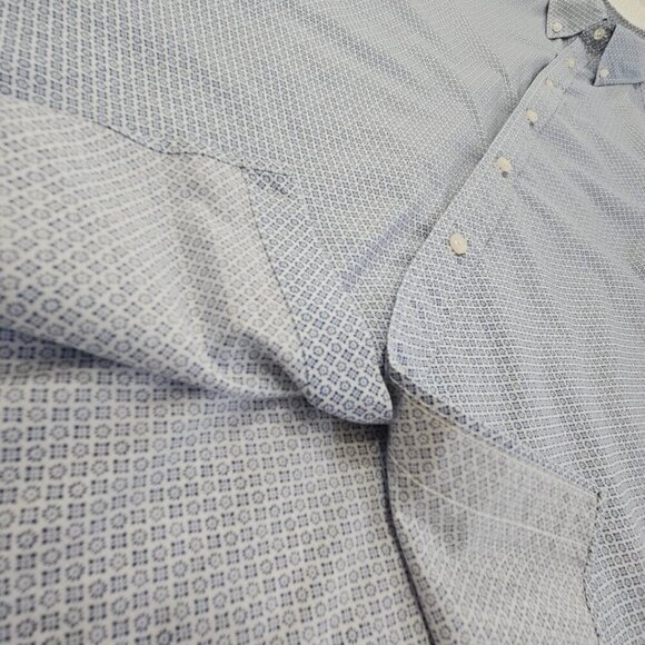 Michael Kors Button Up Shirt Men's Large Blue Floral Slim Fit EUC LN Old Money - Picture 3 of 15
